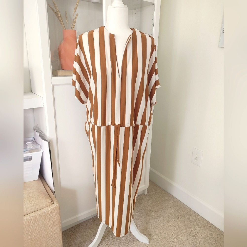 NWT ZARA Stripped Drawstring Dress - Size Small - Picture 5 of 5